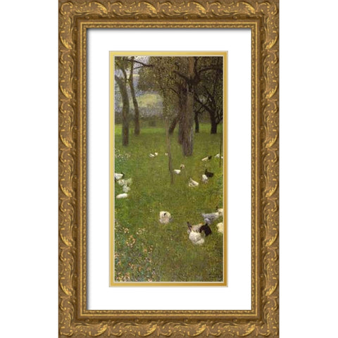 After The Rain 1899 Gold Ornate Wood Framed Art Print with Double Matting by Klimt, Gustav
