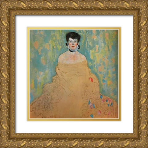 Amalie Zuckerkandl 1918 Gold Ornate Wood Framed Art Print with Double Matting by Klimt, Gustav