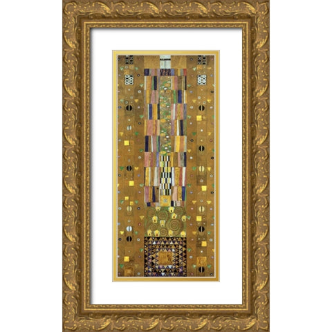 Cartoon For The Stoclet Frieze Gold Ornate Wood Framed Art Print with Double Matting by Klimt, Gustav