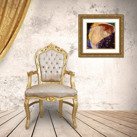 Danae 1908 Gold Ornate Wood Framed Art Print with Double Matting by Klimt, Gustav