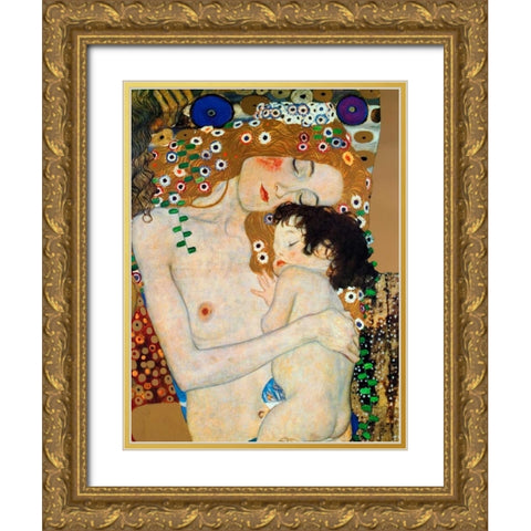 Die Drei Lebensalter Gold Ornate Wood Framed Art Print with Double Matting by Klimt, Gustav