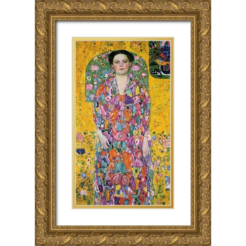 Eugenia Primavesi 1914 Gold Ornate Wood Framed Art Print with Double Matting by Klimt, Gustav