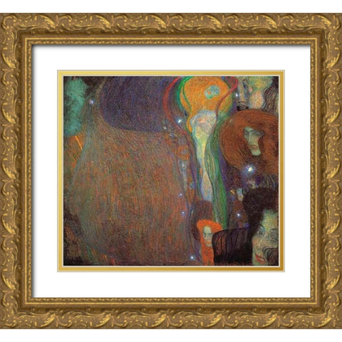 Irrlichter 1903 Gold Ornate Wood Framed Art Print with Double Matting by Klimt, Gustav
