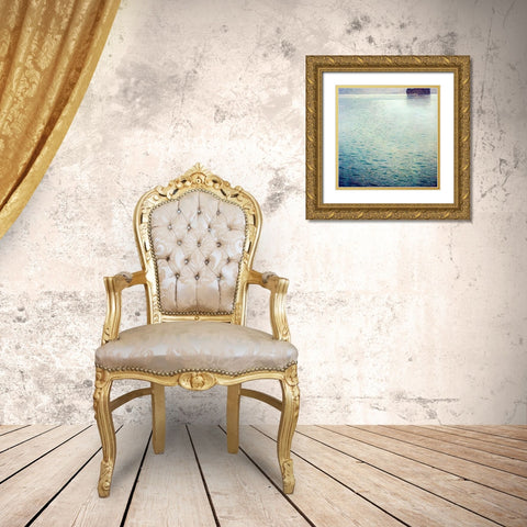 Island In Lake Atter Gold Ornate Wood Framed Art Print with Double Matting by Klimt, Gustav