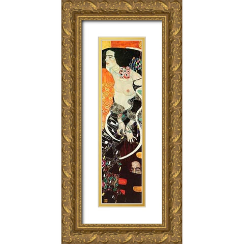 Judith II 1909 Gold Ornate Wood Framed Art Print with Double Matting by Klimt, Gustav