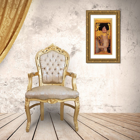 Judith (2) Gold Ornate Wood Framed Art Print with Double Matting by Klimt, Gustav