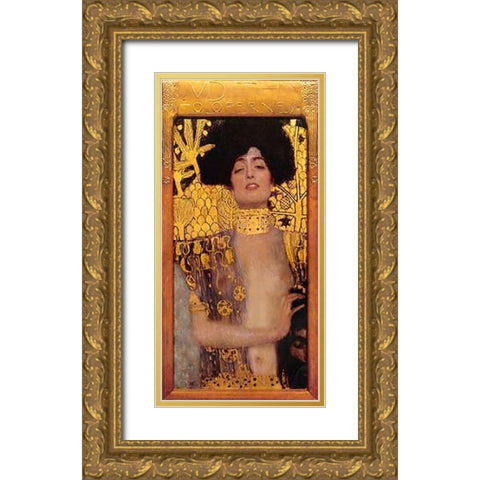 Judith (2) Gold Ornate Wood Framed Art Print with Double Matting by Klimt, Gustav