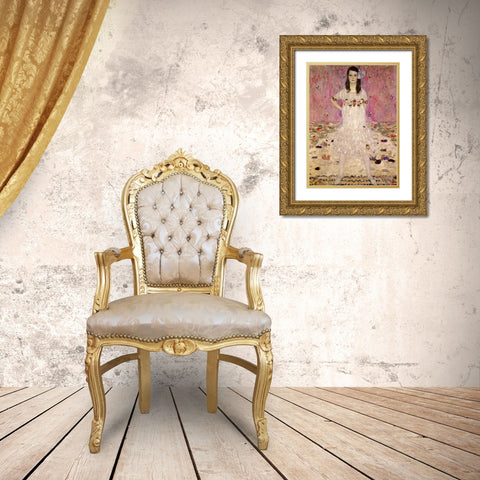 Mada Primavesi Gold Ornate Wood Framed Art Print with Double Matting by Klimt, Gustav