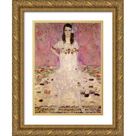 Mada Primavesi Gold Ornate Wood Framed Art Print with Double Matting by Klimt, Gustav