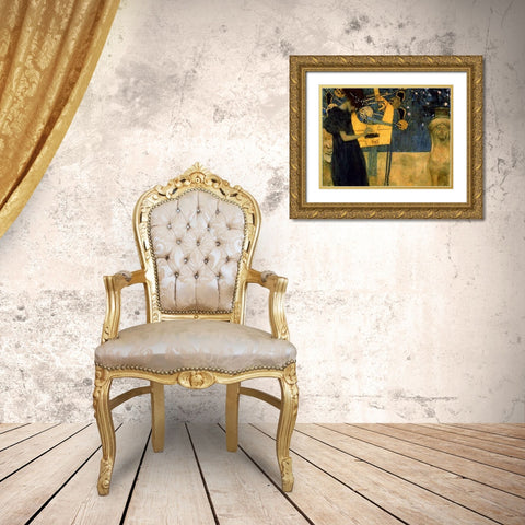Music I Gold Ornate Wood Framed Art Print with Double Matting by Klimt, Gustav