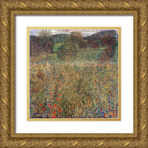 Orchard Gold Ornate Wood Framed Art Print with Double Matting by Klimt, Gustav