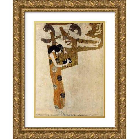 Poesie Gold Ornate Wood Framed Art Print with Double Matting by Klimt, Gustav
