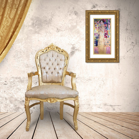 Portrait Of A Lady 1918 Gold Ornate Wood Framed Art Print with Double Matting by Klimt, Gustav
