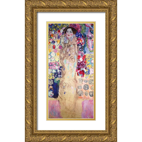 Portrait Of A Lady 1918 Gold Ornate Wood Framed Art Print with Double Matting by Klimt, Gustav