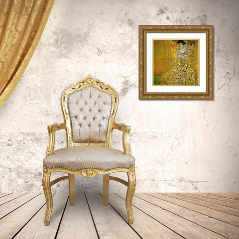 Portrait Of Adele Bloch Bauer I 1907 Gold Ornate Wood Framed Art Print with Double Matting by Klimt, Gustav