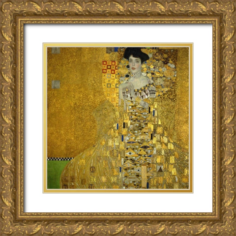Portrait Of Adele Bloch Bauer I 1907 Gold Ornate Wood Framed Art Print with Double Matting by Klimt, Gustav