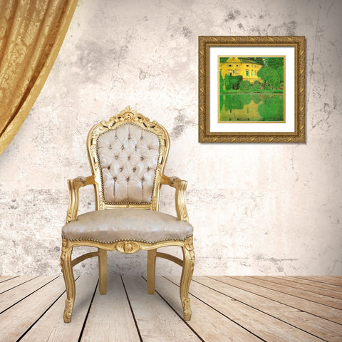 Schloss Kammer On Attersee - 2 Gold Ornate Wood Framed Art Print with Double Matting by Klimt, Gustav