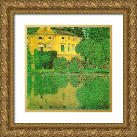 Schloss Kammer On Attersee - 2 Gold Ornate Wood Framed Art Print with Double Matting by Klimt, Gustav