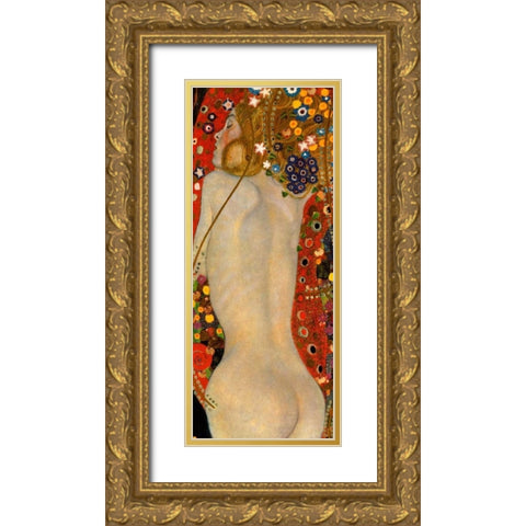 Sea Serpents IV Gold Ornate Wood Framed Art Print with Double Matting by Klimt, Gustav