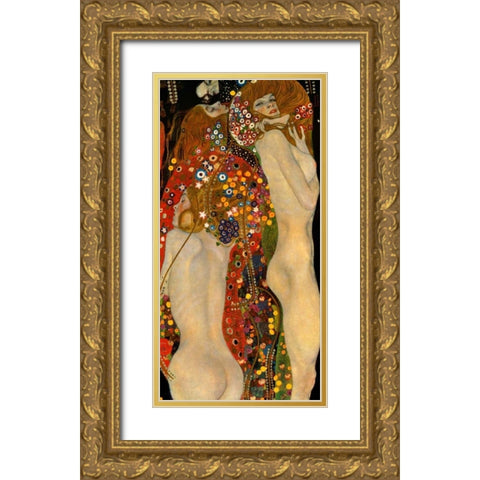Sea Serpents VI Gold Ornate Wood Framed Art Print with Double Matting by Klimt, Gustav