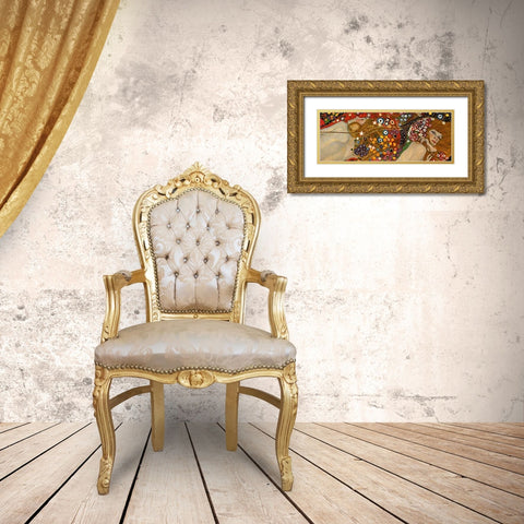 Sea Serpents VII Gold Ornate Wood Framed Art Print with Double Matting by Klimt, Gustav