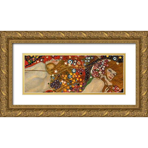 Sea Serpents VII Gold Ornate Wood Framed Art Print with Double Matting by Klimt, Gustav