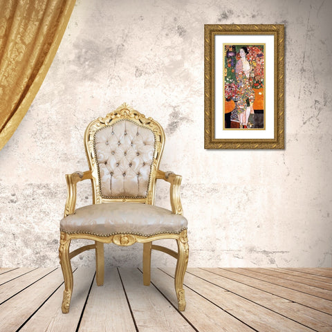 The Dancer 1918 Gold Ornate Wood Framed Art Print with Double Matting by Klimt, Gustav