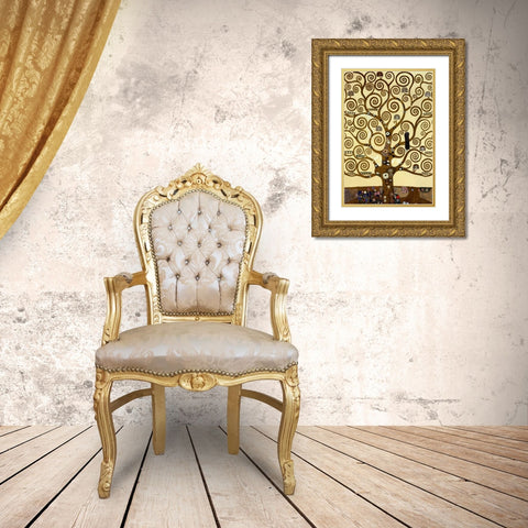 The Tree Of Life Gold Ornate Wood Framed Art Print with Double Matting by Klimt, Gustav