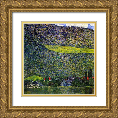 Unterach Am Attersee 1915 Gold Ornate Wood Framed Art Print with Double Matting by Klimt, Gustav