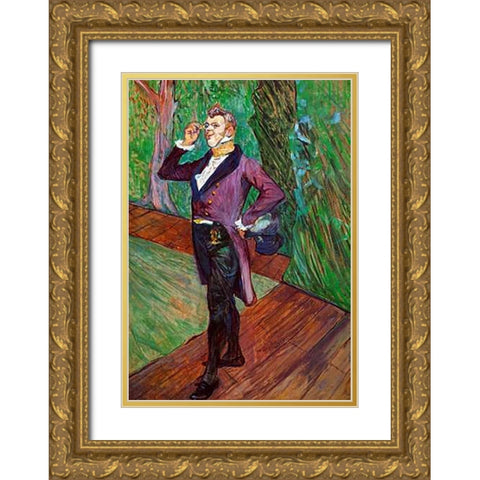Portrait Of MSamary Gold Ornate Wood Framed Art Print with Double Matting by Toulouse-Lautrec, Henri