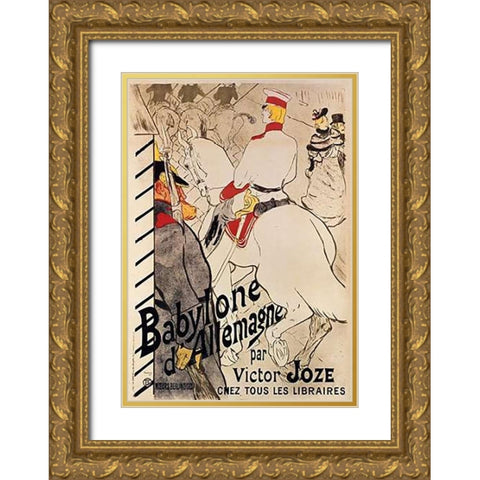 The German Babylon Gold Ornate Wood Framed Art Print with Double Matting by Toulouse-Lautrec, Henri