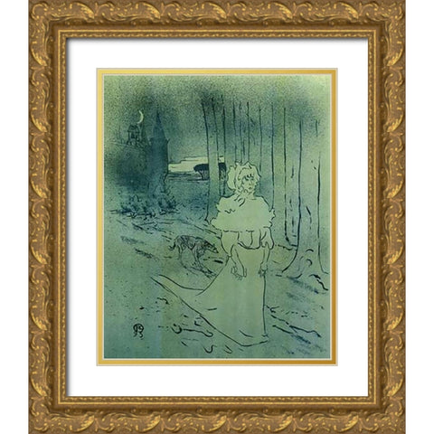 The Mistress Gold Ornate Wood Framed Art Print with Double Matting by Toulouse-Lautrec, Henri