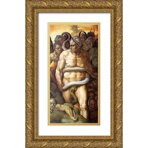 Minos-3 Gold Ornate Wood Framed Art Print with Double Matting by Michelangelo