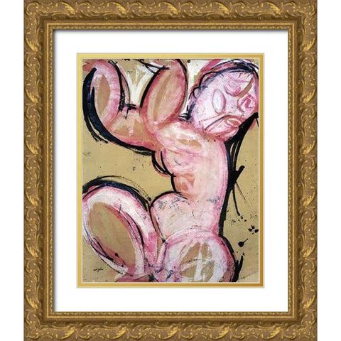 Caryatid 5 1 Gold Ornate Wood Framed Art Print with Double Matting by Modigliani, Amedeo