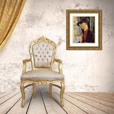 Frank Haviland Gold Ornate Wood Framed Art Print with Double Matting by Modigliani, Amedeo