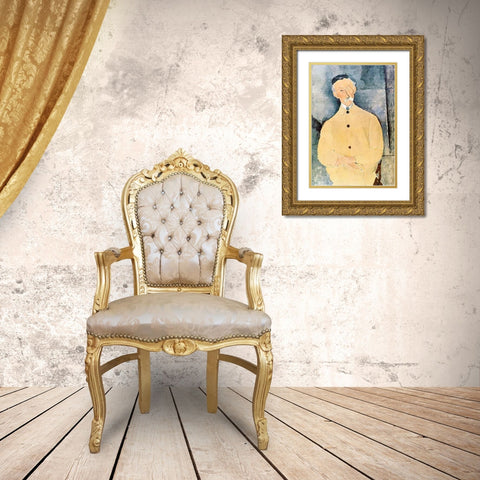 Monsieur Lepoutre Gold Ornate Wood Framed Art Print with Double Matting by Modigliani, Amedeo
