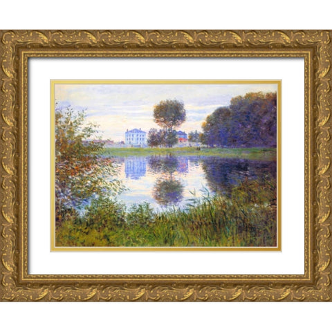Arbre En Boule Argenteuil 1876 Gold Ornate Wood Framed Art Print with Double Matting by Monet, Claude