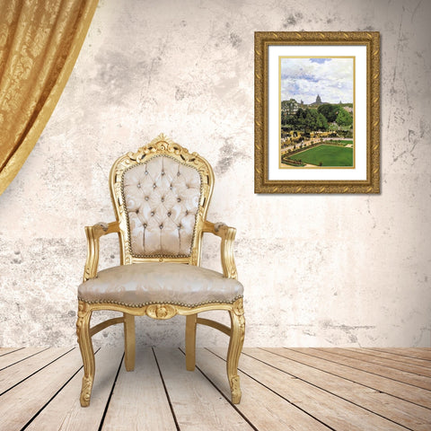 The Garden Of The Princess 1867 Gold Ornate Wood Framed Art Print with Double Matting by Monet, Claude
