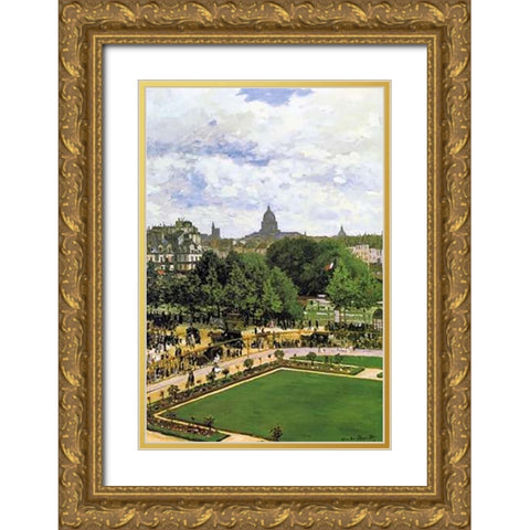 The Garden Of The Princess 1867 Gold Ornate Wood Framed Art Print with Double Matting by Monet, Claude