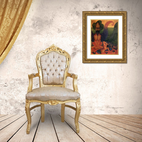 Hippogriffe Gold Ornate Wood Framed Art Print with Double Matting by Ranson, Paul