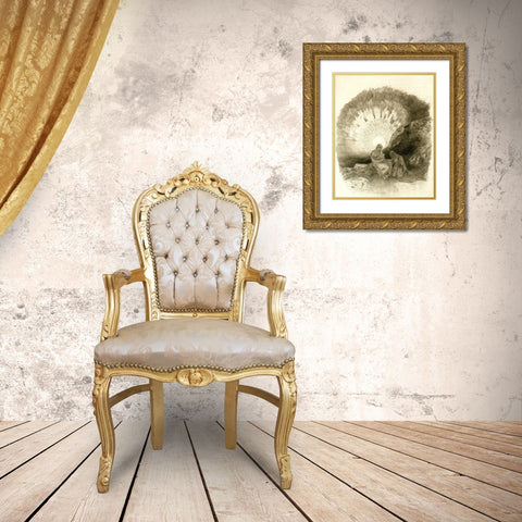 Holy Family Gold Ornate Wood Framed Art Print with Double Matting by Redon, Odilion