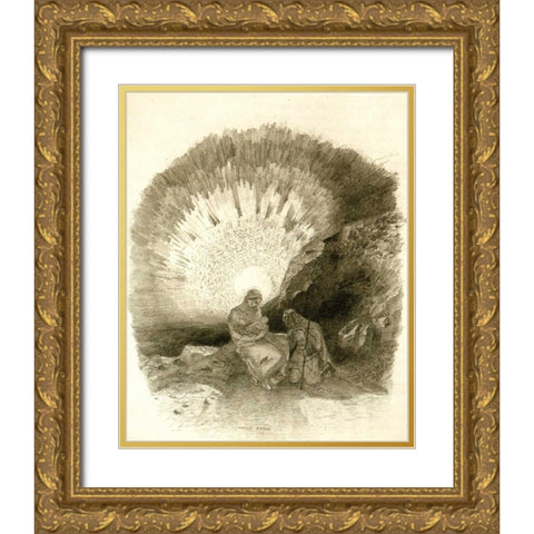 Holy Family Gold Ornate Wood Framed Art Print with Double Matting by Redon, Odilion