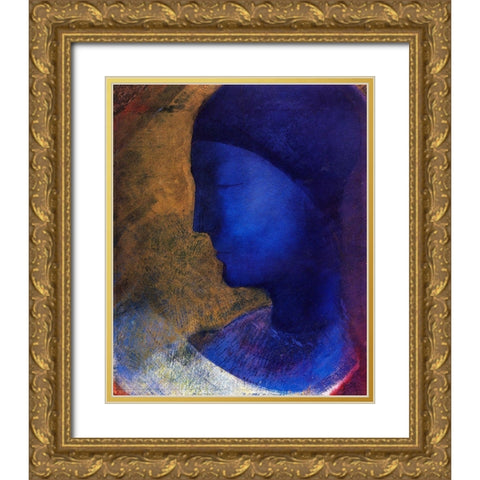 The Golden Cell Gold Ornate Wood Framed Art Print with Double Matting by Redon, Odilon