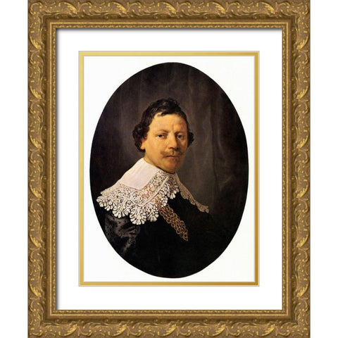 Philip S Lucasz Gold Ornate Wood Framed Art Print with Double Matting by Van Rijn, Rembrandt