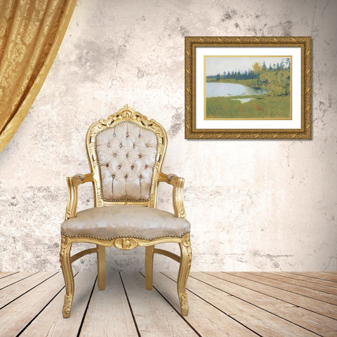 A Grey Day At Ralphs Gold Ornate Wood Framed Art Print with Double Matting by Remington, Frederic