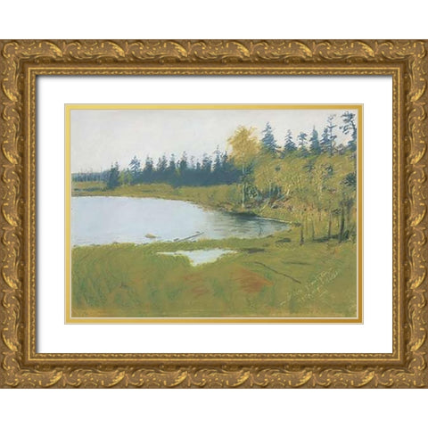 A Grey Day At Ralphs Gold Ornate Wood Framed Art Print with Double Matting by Remington, Frederic