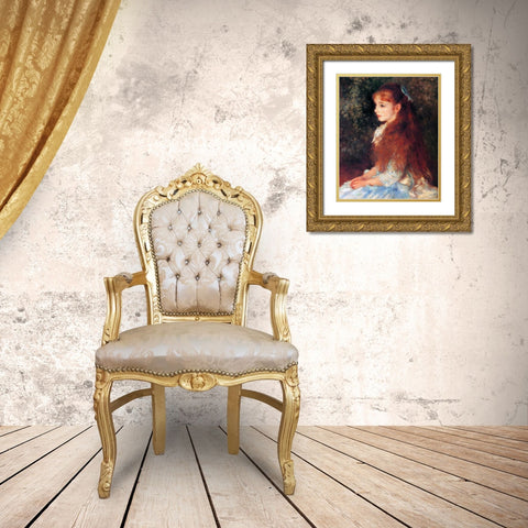Irene Cahen DAnvers Gold Ornate Wood Framed Art Print with Double Matting by Renoir, Pierre-Auguste