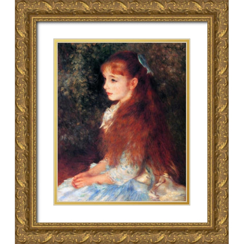 Irene Cahen DAnvers Gold Ornate Wood Framed Art Print with Double Matting by Renoir, Pierre-Auguste