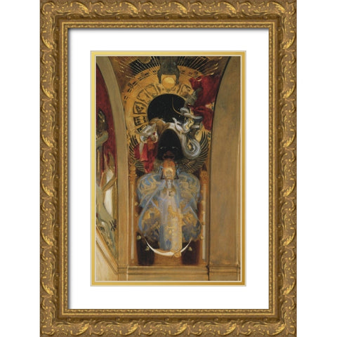 Astarte 1895 Gold Ornate Wood Framed Art Print with Double Matting by Sargent, John Singer