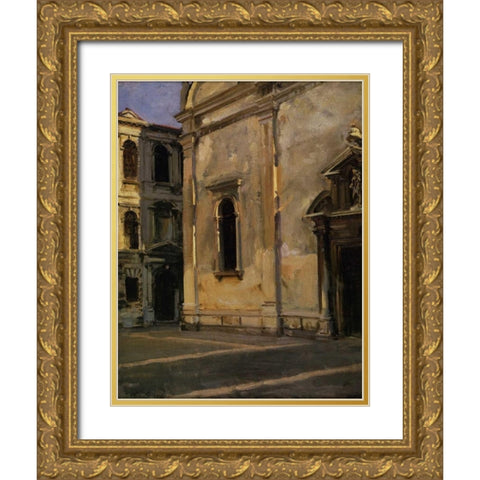 Campo dei Gesuiti, 1902-04 Gold Ornate Wood Framed Art Print with Double Matting by Sargent, John Singer